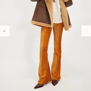 Free People velvet Penny pull on flair pants